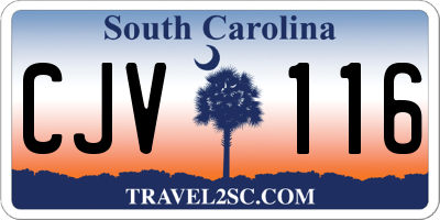 SC license plate CJV116