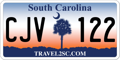 SC license plate CJV122
