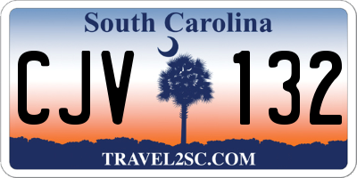 SC license plate CJV132