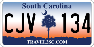 SC license plate CJV134