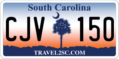 SC license plate CJV150