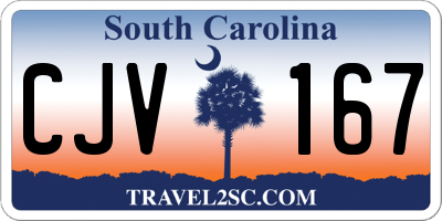 SC license plate CJV167