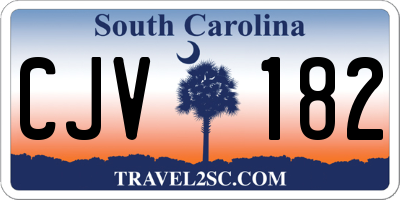 SC license plate CJV182