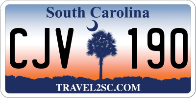 SC license plate CJV190