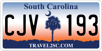 SC license plate CJV193