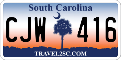 SC license plate CJW416