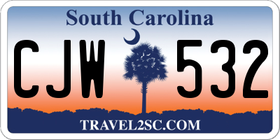 SC license plate CJW532