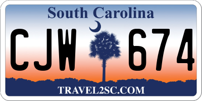 SC license plate CJW674