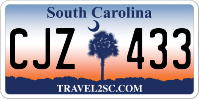 SC license plate CJZ433
