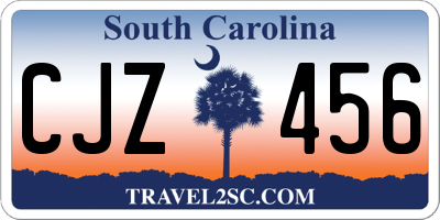 SC license plate CJZ456