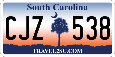SC license plate CJZ538