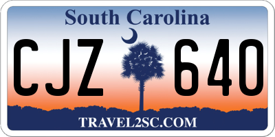 SC license plate CJZ640