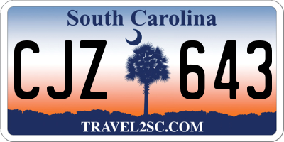 SC license plate CJZ643