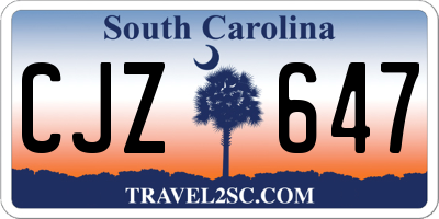 SC license plate CJZ647