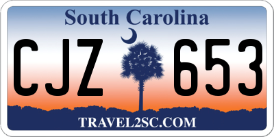 SC license plate CJZ653