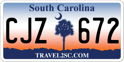 SC license plate CJZ672