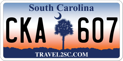 SC license plate CKA607
