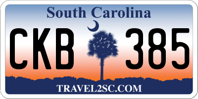 SC license plate CKB385