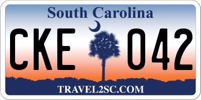 SC license plate CKE042