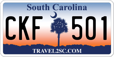 SC license plate CKF501