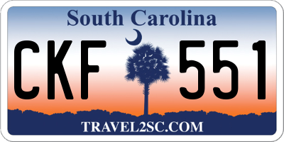 SC license plate CKF551
