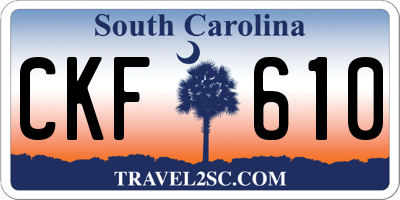 SC license plate CKF610