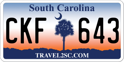 SC license plate CKF643