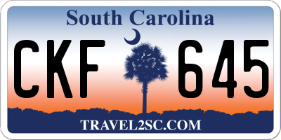 SC license plate CKF645