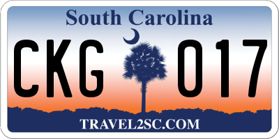 SC license plate CKG017