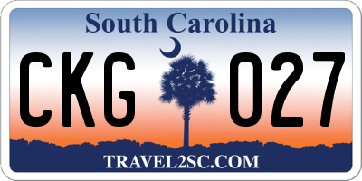 SC license plate CKG027