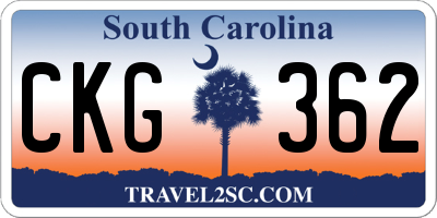 SC license plate CKG362