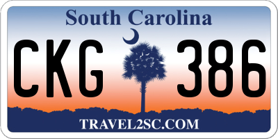 SC license plate CKG386