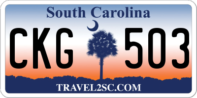 SC license plate CKG503