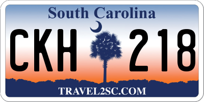SC license plate CKH218