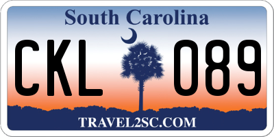SC license plate CKL089