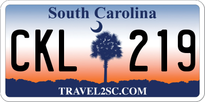SC license plate CKL219