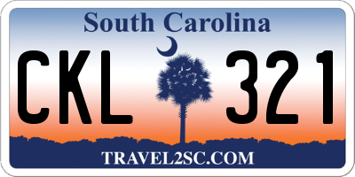 SC license plate CKL321