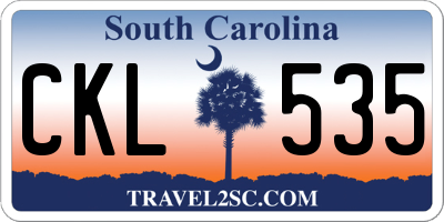 SC license plate CKL535