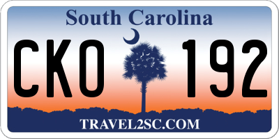 SC license plate CKO192