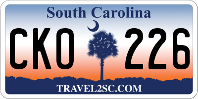 SC license plate CKO226