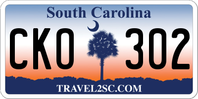 SC license plate CKO302