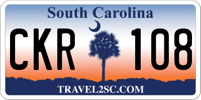 SC license plate CKR108