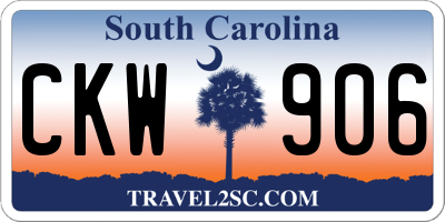 SC license plate CKW906