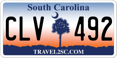 SC license plate CLV492