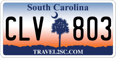 SC license plate CLV803