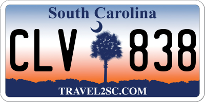 SC license plate CLV838