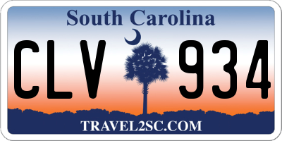 SC license plate CLV934
