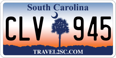 SC license plate CLV945