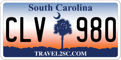 SC license plate CLV980