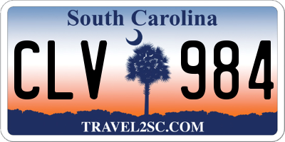 SC license plate CLV984